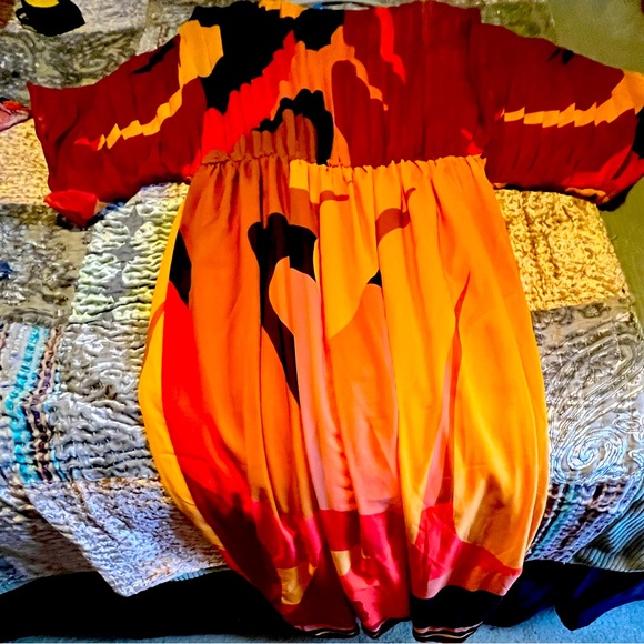 Anthropologie Farm Rio Short-Sleeve Wrap-Front Maxi Dress Size M - Picture 9 of 10